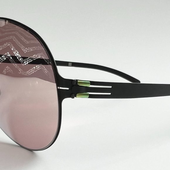 Ic! Berlin Raf S. Sunglasses Sun Glasses Aviator Unisex Frame NEW Black Copper - Picture 2 of 8